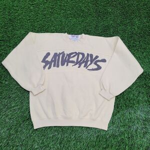 Vintage 90s Saturdays Sweatshirt Womens Medium 20x23 Beige